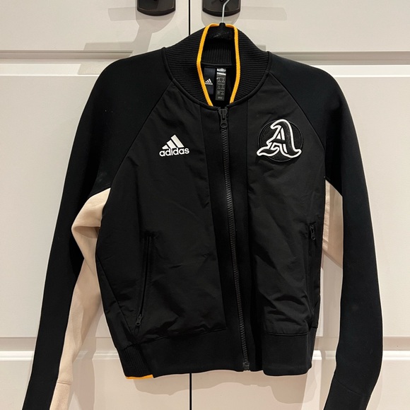 Adidas Woman’s Varsity Colorblocked Bomber Jacket - Picture 1 of 2